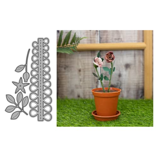 Sredwtk Blumen und Blätter Stanzschablonen Blumen 3D Cutting Dies Metall Prägeschablone Stanzformen Schablonen für Scrapbooking DIY Grußkarten zum Geburtstag Einladung zur Einschulung Kinderkarten (E) von Sredwtk