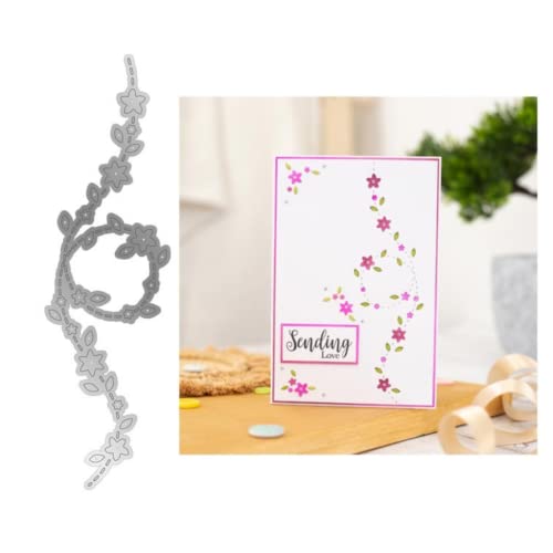 Sredwtk Blumen und Blätter Stanzschablonen Cutting Dies Metall Prägeschablone Stanzformen Schablonen für Scrapbooking DIY Grußkarten zum Geburtstag Einladung zur Einschulung Kinderkarten usw von Sredwtk