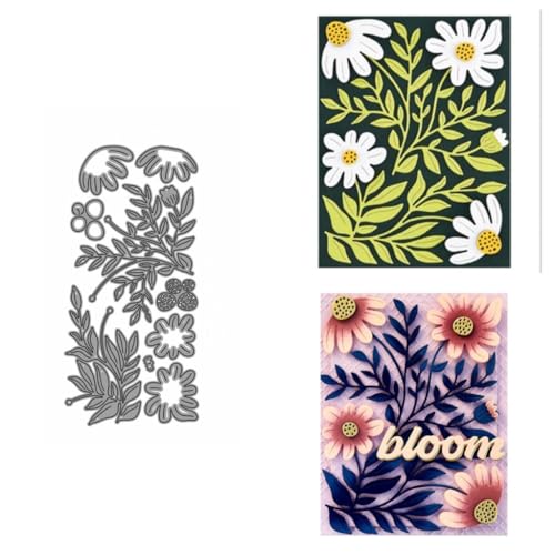 Sredwtk Chrysantheme Blumen Stanzschablonen Frühling Sommer Metall Prägeschablonen Stanzformen Schneiden für DIY Karte Sammelalbum Scrapbooking Fotoalbum Deko Cutting Dies von Sredwtk