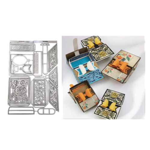 Sredwtk Fliege Stanzschablonen Schachteln Box Cutting Dies Prägeschablonen Stanzformen Schablonen Für Scrapbooking, Fotopapier 3D Karten Handwerk Prägen DIY Herstellung Geschenk von Sredwtk