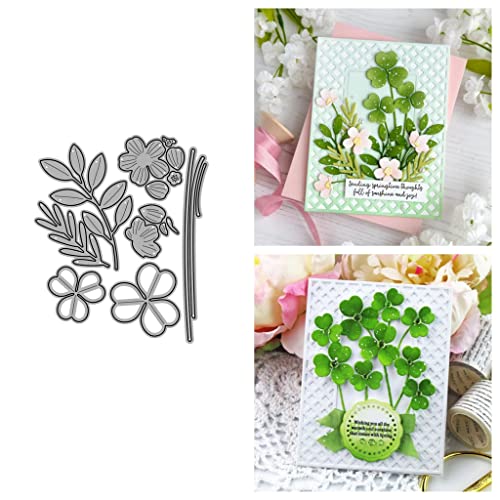 Sredwtk Frühling Klee Stanzschablonen Blumen Cutting Dies Prägeschablonen Stanzformen Schablonen Für Scrapbooking, Fotopapier 3D Karten Handwerk Prägen DIY Herstellung Geschenk von Sredwtk