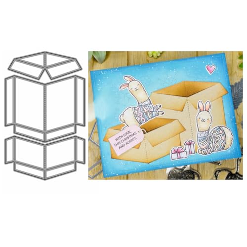 Sredwtk Geschenkbox Stanzschablonen Geburtstag Weihnachten Metall Prägeschablonen Stanzformen Schneiden für DIY Karte Sammelalbum Scrapbooking Fotoalbum Deko von Sredwtk