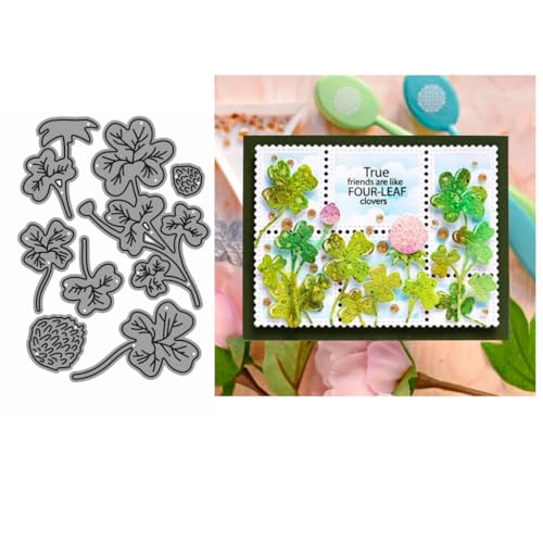 Sredwtk Glücksklee Blumen Stanzschablonen Geburtstag Weihnachten Metall Prägeschablonen Stanzformen Schneiden für DIY Karte Sammelalbum Scrapbooking Fotoalbum Deko Cutting Dies von Sredwtk