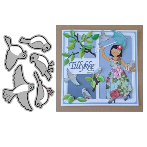 Sredwtk Kleiner Vogel Stanzschablonen Tiere Metall Prägeschablonen Stanzformen Schneiden für DIY Karte Sammelalbum Scrapbooking Fotoalbum Deko Cutting Dies von Sredwtk