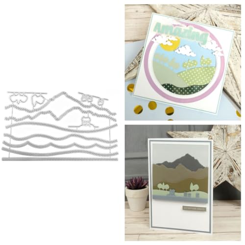 Sredwtk Landschaft Stanzschablonen Frühling Weihnachten Metall Prägeschablonen Stanzformen Schneiden für DIY Karte Sammelalbum Scrapbooking Fotoalbum Deko Cutting Dies von Sredwtk