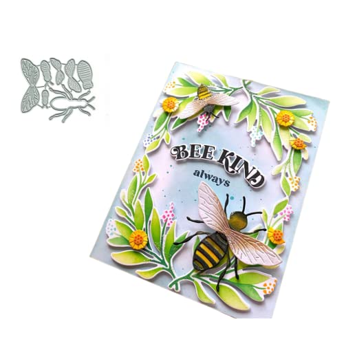 Sredwtk Libelle Schmetterling Honigbiene Stanzschablonen Tiere Cutting Dies Prägeschablonen Stanzformen Schablonen Für Scrapbooking, Fotopapier 3D Karten Handwerk Prägen DIY Herstellung Geschen (D) von Sredwtk