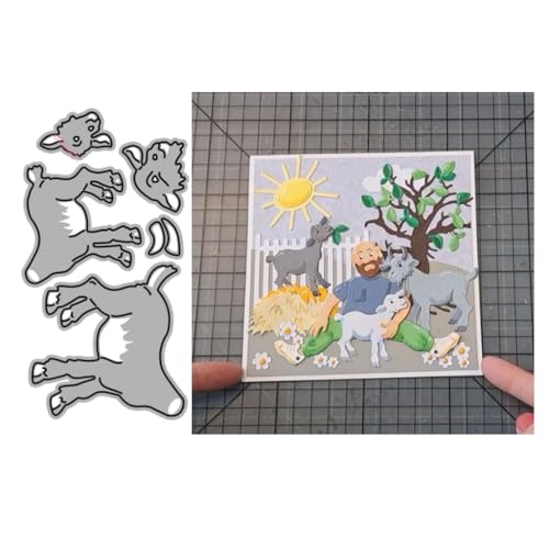 Sredwtk Schafe Stanzschablonen Tiere Metall Prägeschablonen Stanzformen Schneiden für DIY Karte Sammelalbum Scrapbooking Fotoalbum Deko Cutting Dies von Sredwtk