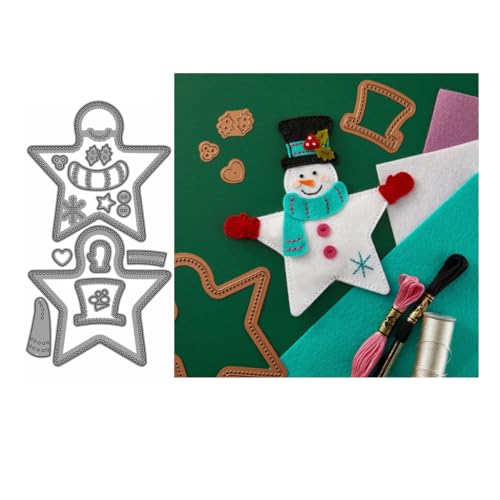 Sredwtk Schneemann Sterne Stanzschablonen Winter Weihnachten Metall Prägeschablonen Stanzformen Schneiden für DIY Karte Sammelalbum Scrapbooking Fotoalbum Deko von Sredwtk