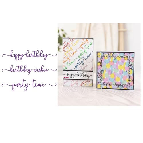 Sredwtk Schrift Stanzschablonen Geburtstag Weihnachten Metall Prägeschablonen Stanzformen Schneiden für DIY Karte Sammelalbum Scrapbooking Fotoalbum Deko Cutting Dies (A) von Sredwtk