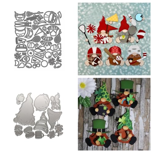 Sredwtk Sport Stanzschablonen Gnome Metall Prägeschablonen Stanzformen Schneiden für DIY Karte Sammelalbum Scrapbooking Fotoalbum Deko Cutting Dies von Sredwtk