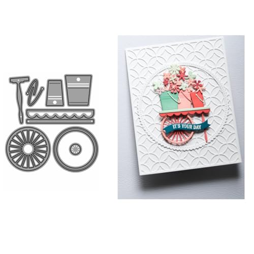 Sredwtk Wagen Stanzschablonen Geburtstag Weihnachten Metall Prägeschablonen Stanzformen Schneiden für DIY Karte Sammelalbum Scrapbooking Fotoalbum Deko Cutting Dies von Sredwtk