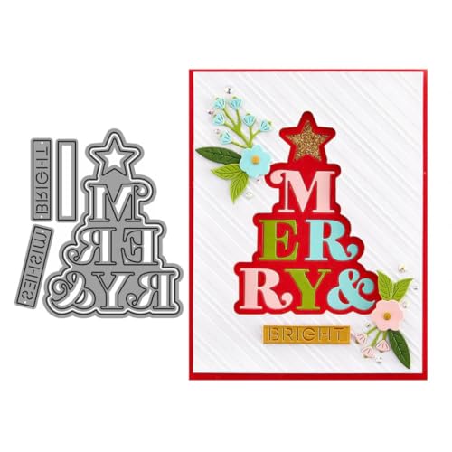 Sredwtk Weihnachtsbaum Stanzschablonen Weihnachten Metall Prägeschablonen Stanzformen Schneiden für DIY Karte Sammelalbum Scrapbooking Fotoalbum Deko Cutting Dies von Sredwtk