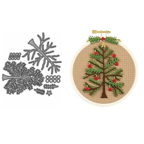 Sredwtk Weihnachtsbaum Weihnachten Stanzschablonen Metall Prägeschablonen Stanzformen Schneiden für DIY Karte Sammelalbum Scrapbooking Fotoalbum Deko Cutting Dies von Sredwtk