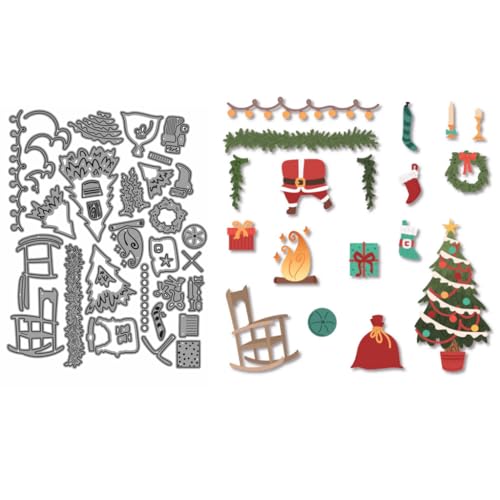 Sredwtk Weihnachtsdekoration Stanzschablonen Winter Weihnachten Metall Prägeschablonen Stanzformen Schneiden für DIY Karte Sammelalbum Scrapbooking Fotoalbum Deko von Sredwtk