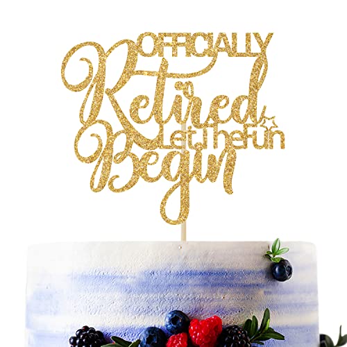 Glitter Offiziell Retired Let The Fun Begin Cake Topper – Happy Retirement Kuchendekorationen, The Legend Has Retired Cake Retirement Party Supplies Gold von Sriburcio