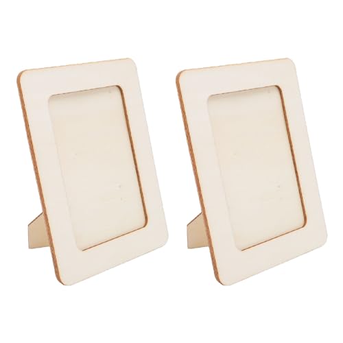 2 PCs Unvollendete Holzfoto Frame 19.1x14.1 Cm Lackierbar Anpassbarer Holz Bilderrahmen von Srliya