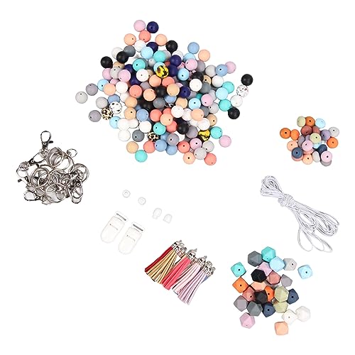 235pcs 15 Mm Silikonperlen Lebendige Farben Schlüsselbund -Kit, Sichere Materialarmbänder Halsketten, für Geschenke, Handwerk, Handwerk von Srliya