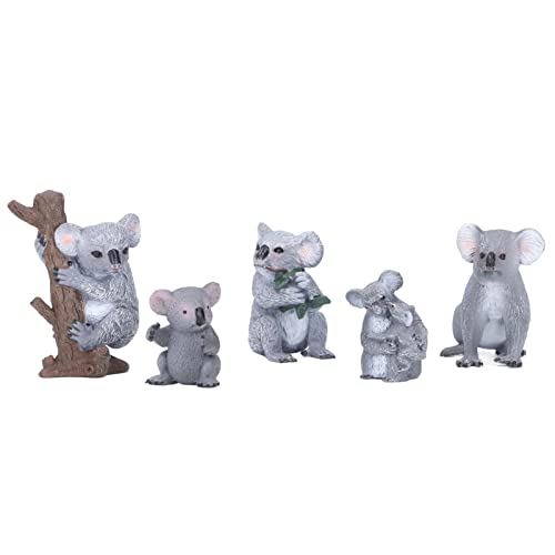 5 Stücke Koala Familie Figur Kinder Nette Lebensechte Simulierte Koala Modell Spielzeug Geburtstag Geschenk Hause Dekoration von Srliya