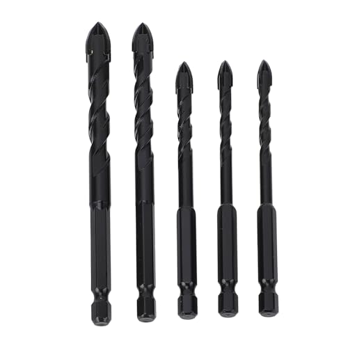 Betonbohrer Bits Professionelle 5pcs Set Mauerwerk Drill Bits Zement Carbid 1/4 Zoll Sechskant Shank Professional Beton Bohrer Bohrer (Typ 2 (6 mm 6 mm 8 mm 10 mm 12 mm)) von Srliya