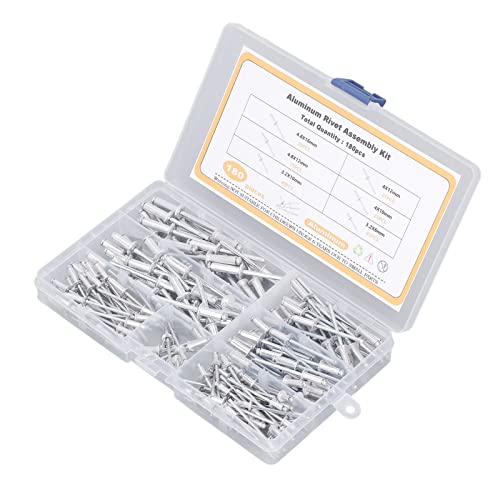 Blind Nietflansch Blind Nieten 180pcs Set Kit Großer Flansch für Weiche Materialschutz Premium Aluminiumlegierung Nieten Sortiment für die Feste Verbindung Zum Befestigen und von Srliya