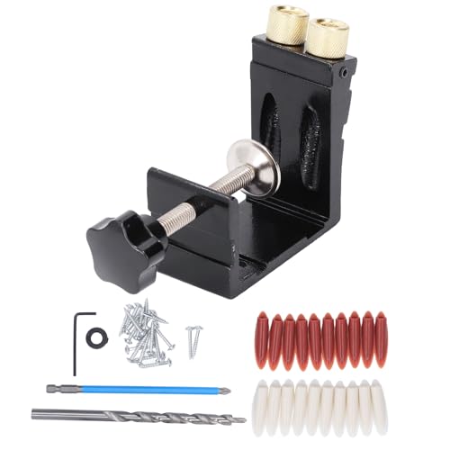 Geneigte Lochvorrichtung Schwarzer Geneigter Lochbohrpositionierer Aluminiumlegierung Mini Taschenloch Jig Set für DIY -Projekte Kommerzielle Verwendung von Srliya