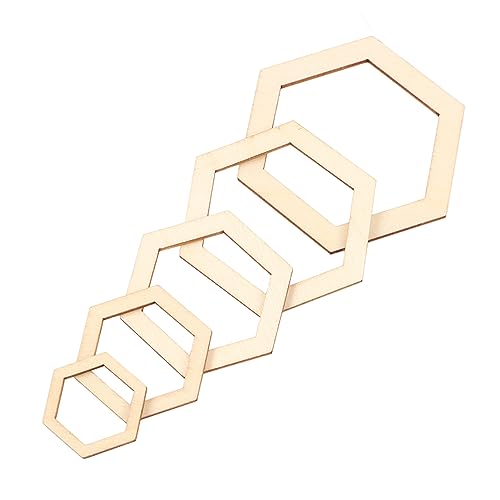 Srliya 205pcs Hexagonale Holzausschnitte, Leichte Tragen Leere Holzstücke für DIY -Handwerk, Pappelsperrholzmaterial, Gut für Dekoration und Handwerksprojekte von Srliya