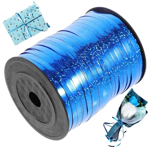 500 Meter glänzende blaue Lockenbänder, Band für Geschenkverpackung, Partyfestivaldekoration für Partys, Floristen, Hochzeiten, Partydekorationen, Kunsthandwerk und Geschenkverpackung..Blau von Ssguopte