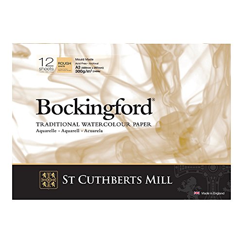 BOCKINGFORD Unbekannt St Cuthberts Mill Bockingford Aquarellpapier T4743000101AF: 300 g/m², Grobkorn, Aquarellblock 29,7 x 42 cm (DIN A3), einseitiggeleimt, 12 Blatt, Weiß von Bockingford