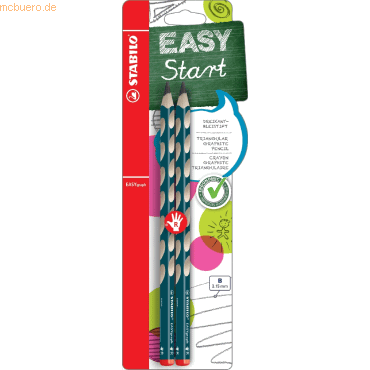 10 x Stabilo Bleistift Easygrap HB petrol Blisterkarte VE=2 Stück von Stabilo