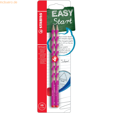 10 x Stabilo Bleistift Easygraph S Minenbreite 2,2mm HB pink VE=2 Stüc von Stabilo