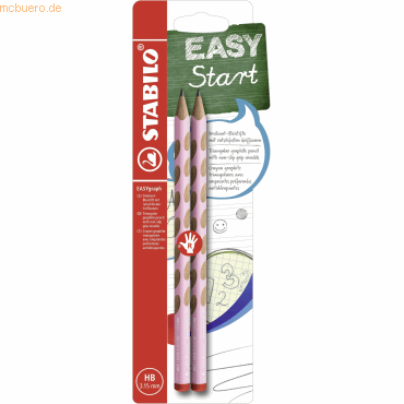10 x Stabilo Dreikant-Bleistift Easygraph Pastel Edition pastellrosa B von Stabilo