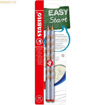 10 x Stabilo Dreikant-Bleistift Easygraph Pastel HB pastellblau Rechts von Stabilo