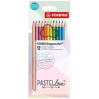 STABILO Oaquacolor Aquarellstifte farbsortiert, 12 St. von Stabilo