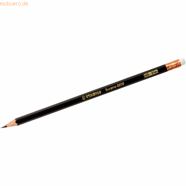 12 x Stabilo Bleistift Swano HB mit Radierer schwarz von Stabilo