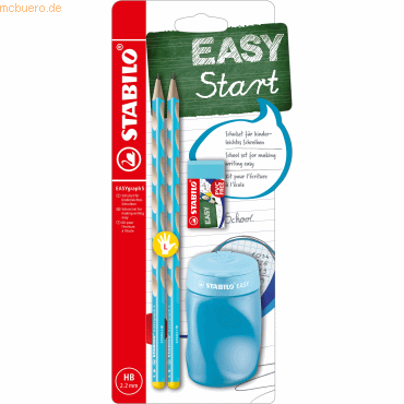 3 x Stabilo Dreikant-Bleistift Easygraph S Schul-Set blau von Stabilo