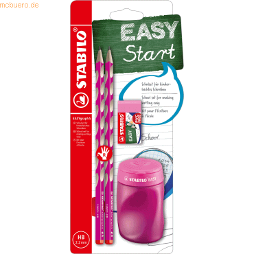 3 x Stabilo Dreikant-Bleistift Easygraph S Schul-Set pink von Stabilo