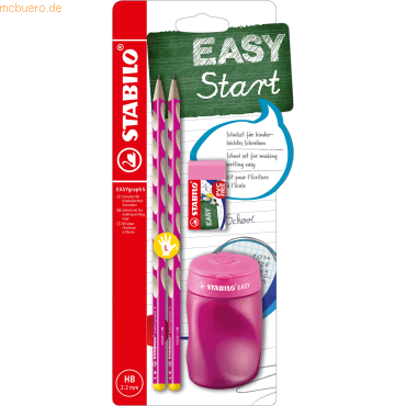 3 x Stabilo Dreikant-Bleistift Easygraph S Schul-Set pink von Stabilo