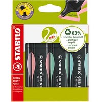 STABILO GREEN BOSS Pastell Textmarker farbsortiert, 4 St. von Stabilo