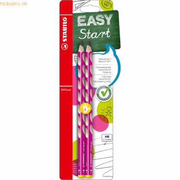 5 x Stabilo Bleistift Easygraph Minenbreite 3,15mm HB pink Blisterkart von Stabilo