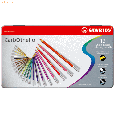 5 x Stabilo Pastellkreidestift CarbOthello Metalletui mit 12 Stiften von Stabilo