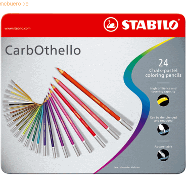 5 x Stabilo Pastellkreidestift CarbOthello Metalletui mit 24 Stiften von Stabilo