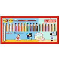 STABILO woody 3 in 1 + PASTEL Malset farbsortiert, 18 St. von Stabilo