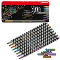 STABILO Pen 68 metallic Filzstifte farbsortiert, 8 St. von Stabilo