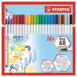 Pen 68 Brush im Kartonetui ohne Neonfarben 24 Farben von Stabilo