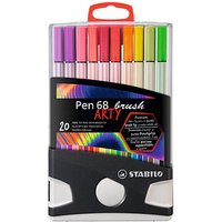 STABILO Pen 68 brush ARTY Filzstifte farbsortiert, 20 St. von Stabilo