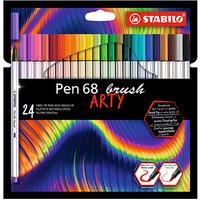 STABILO Pen 68 brush ARTY Filzstifte farbsortiert, 24 St. von Stabilo