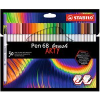 STABILO Pen 68 brush ARTY Filzstifte farbsortiert, 30 St. von Stabilo