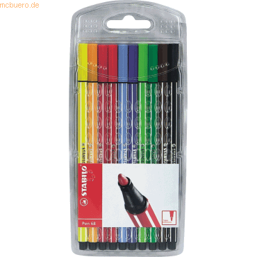 Stabilo Fasermaler pen 68 Etui mit 10 Farben von Stabilo