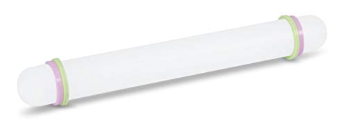 Städter Ausrollstab mit Distanzringen, Kunststoff, Weiß, 22.5 x 2.5 x 2.5 cm Städter Ausrollstab mit Distanzringen, Kunststoff, Weiß, 22.5 x 2.5 x 2.5 cm von Staedter
