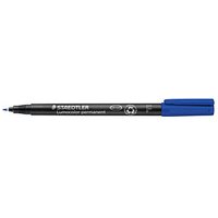 10 STAEDTLER Lumocolor Folienstifte blau 0,6 mm permanent von Staedtler